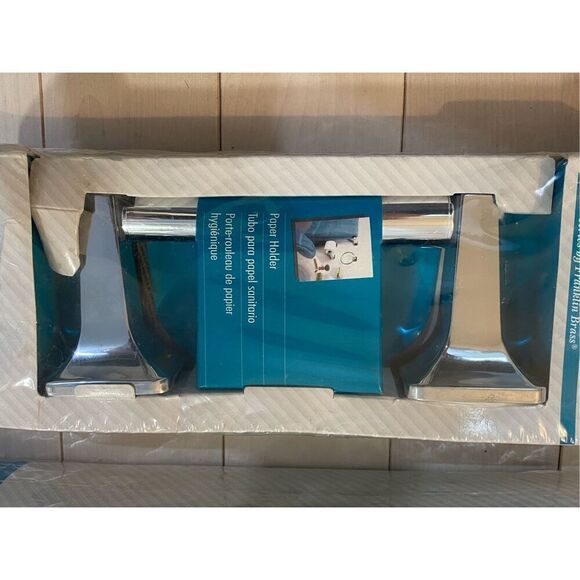 Futura by Feanklin Brass Towel Bar and Paper Holder Bathroom Chrome Finish - Picture 2 of 4